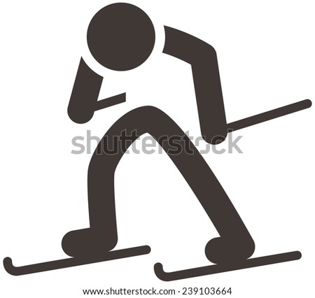 Winter sport icon set - Cross-country skiing icon
