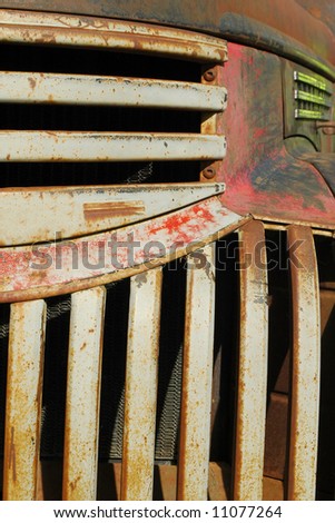 vintage rust bucket pick-up truck abstract