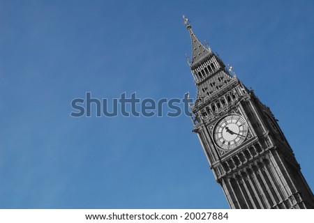gray-scale abstract of london\'s big ben clock tower