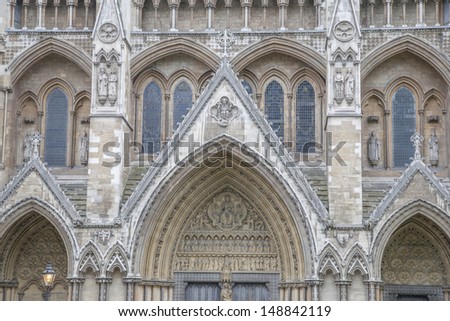 Westminster Abbey Facade, London, England, UK