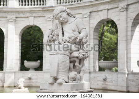 Marchenbrunnen Fairy Tale Fountain (1913) in the Volkspark Friedrichshain Park, Berlin, Germany