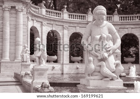 Marchenbrunnen Fairy Tale Fountain (1913) in the Volkspark Friedrichshain Park, Berlin, Germany