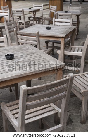 Cafe Table and Chairs in Manchester, England, UK