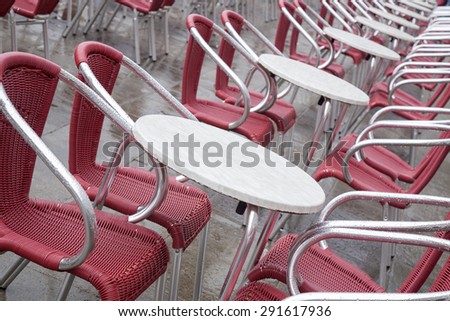 Cafe Tables and Chairs in San Marcos - St Marks Square, Venice, Italy