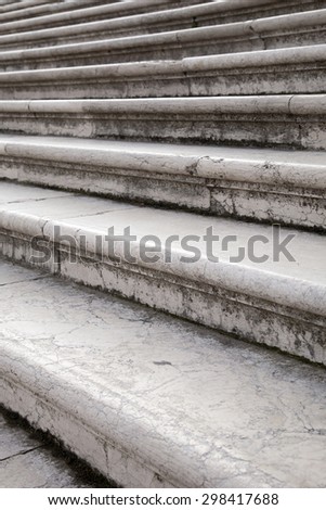 Steps in front of Basilica di Santa Maria della Salute Church, Venice, Italy