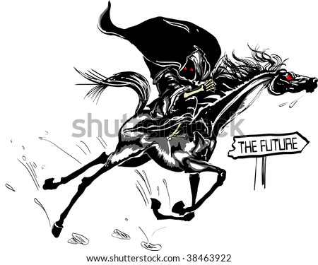 Grim Reaper Rides On His Horse Into The Future Stock Photo 38463922 ...