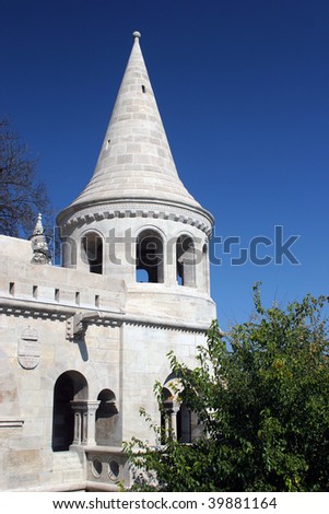 Tower at the Fishermenâ??s Bastion in Budapest