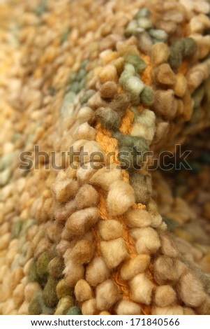 Shaggy woolen carpet of handwork