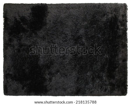 Black shaggy carpet of handwork