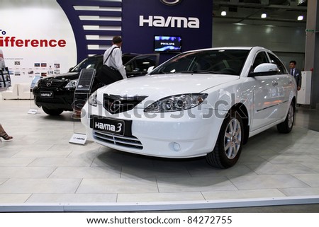 MOSCOW - AUGUST 25: Haima 3 at the international exhibition of  the auto and components industry, Interauto on August 25, 2011 in Moscow