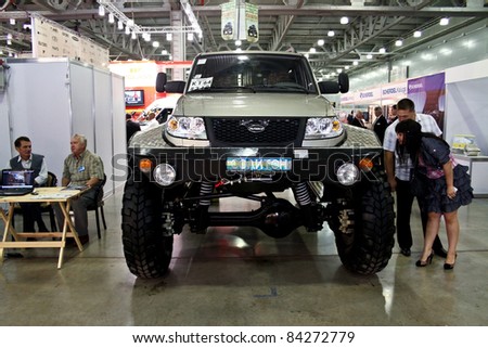 MOSCOW - AUGUST 25: All-wheel drive car RATIBOR 21597 at the international exhibition of  the auto and components industry, Interauto on August 25, 2011 in Moscow