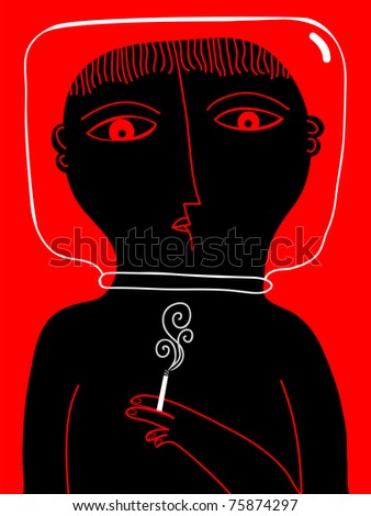 Similar – Image, Stock Photo Glass head with breathing mask