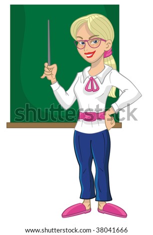 Female Teacher At Blackboard Stock Photo 38041666 : Shutterstock