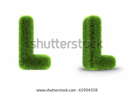 Grass Letter L, Isolated On White Background Stock Photo 65904358 ...