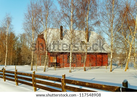 Detached house in a winter season.