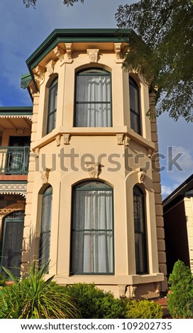 Australian house, vintage style. Exterior facade