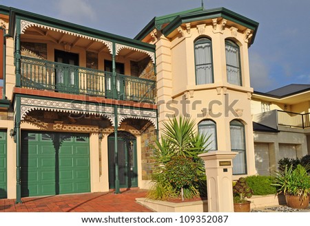 Australian house, vintage style. Exterior facade