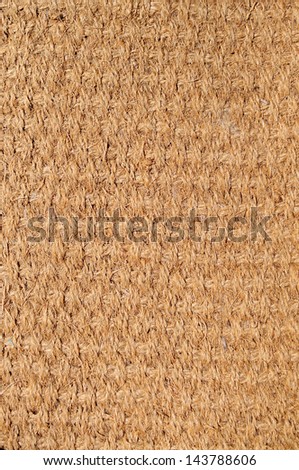 Close up of the weaves making up a door mat