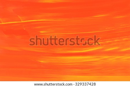 Orange and yellow acrylic background. Acrylic paint stain. Acrylic brush texture. Colorful template. Scrapbook elements, web page, printing. Brush strokes.