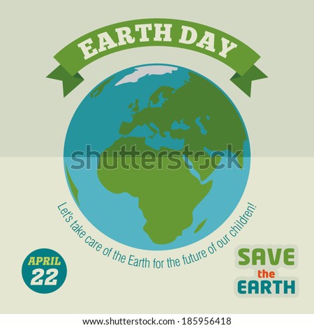 Earth day holiday poster in flat design