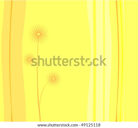 Pretty flower yellow background for postcard, vector file