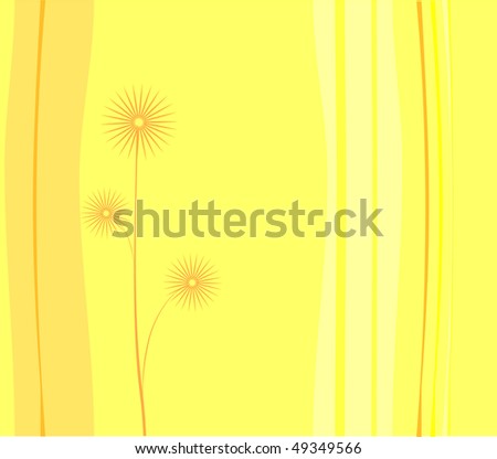 Pretty flower yellow background for postcard