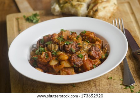 Pork, chorizo and butter bean stew