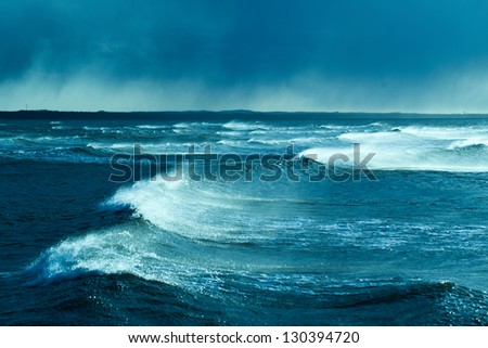 Waves in storm, Baltic sea.