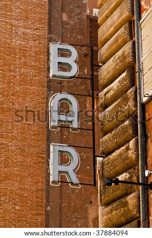 Bar sign in Rome, Italy