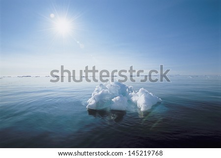 Ice floating in ocean
