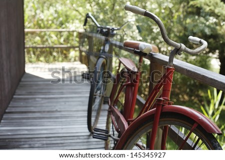 Old bicycles on porch