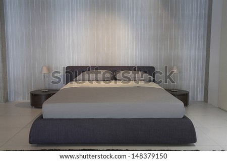 Interior of bedroom with contemporary furniture
