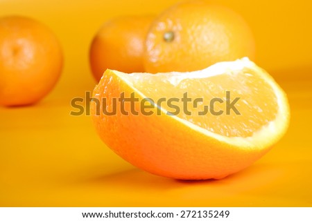 Close-up of orange - studio shot