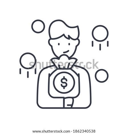Owner equity icon, linear isolated illustration, thin line vector, web design sign, outline concept symbol with editable stroke on white background.