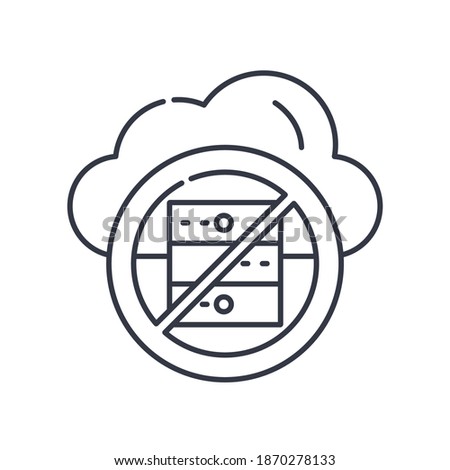 Serverless technology icon, linear isolated illustration, thin line vector, web design sign, outline concept symbol with editable stroke on white background.