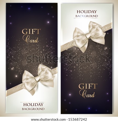 Holiday banners with ribbons. Vector background.