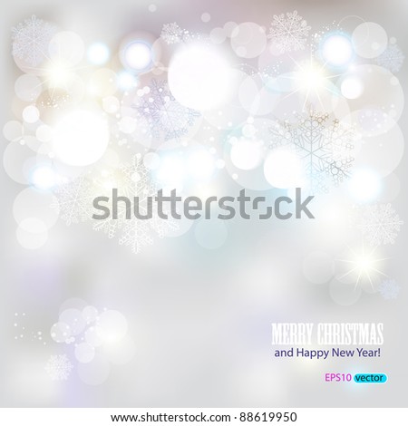 Elegant Christmas background with snowflakes and place for text. Vector Illustration.