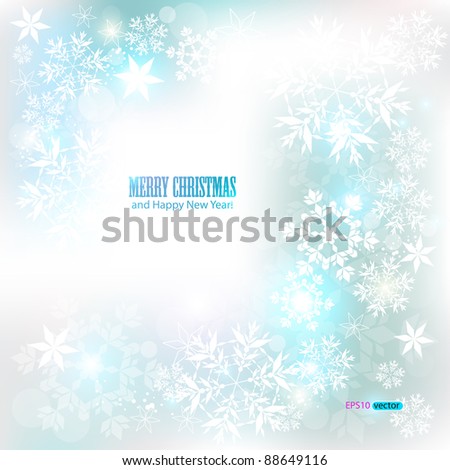 Elegant Christmas background with snowflakes and place for text. Vector Illustration.