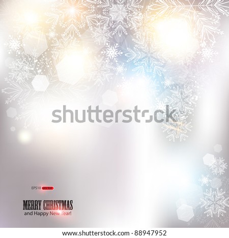 Elegant Christmas background with snowflakes and place for text. Vector Illustration.