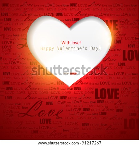 Gift card. Valentine’s Day. Vector background