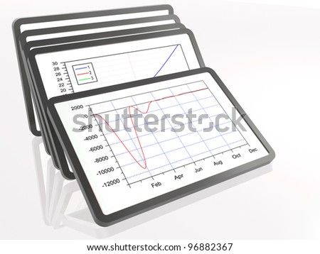 Frames with statistic  pictures on white background (business).
