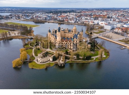 Similar – Image, Stock Photo Schwerin lake with castle on a summer day.
