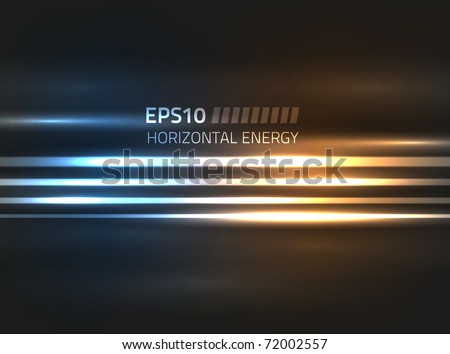 Vector horizontal energy design against dark background