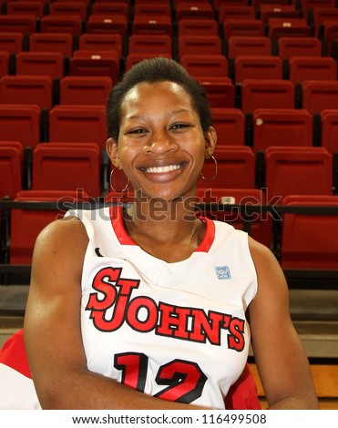 NEW YORK-OCT. 23: St. John\'s Red Storm guard Briana Brown during media day on October 23, 2012 at Carnesecca Arena, Jamaica, Queens, New York.