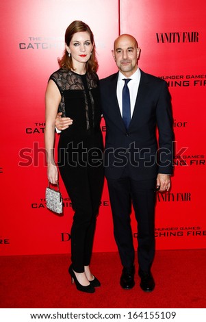 NEW YORK-NOV 20; Actor Stanley Tucci (R) and wife Felicity Blunt attend \