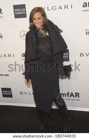 NEW YORK-FEB 5: Designer Donna Karan attends the 2014 amfAR New York Gala at Cipriani Wall Street on February 5, 2014 in New York City.