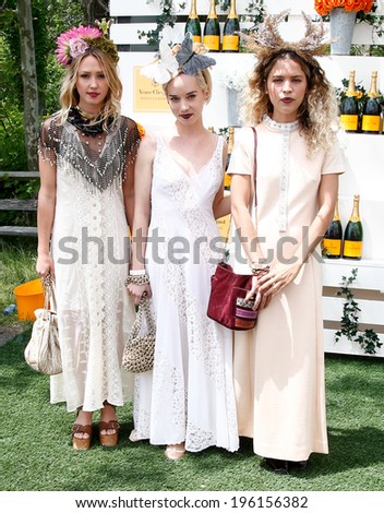 JERSEY CITY, NJ-MAY 31: (L-R) Kate Greer, Margot and Cleo Wade attend the 7th Annual Veuve Cliquot Polo Classic at Liberty State Park on May 31, 2014 in Jersey City, NJ.
