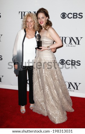 NEW YORK-JUNE 8: Actress Jessie Mueller (R) and Carole King pose in the press room at the American Theatre Wing\'s 68th Annual Tony Awards at Radio City Music Hall on June 8, 2014 in New York City.