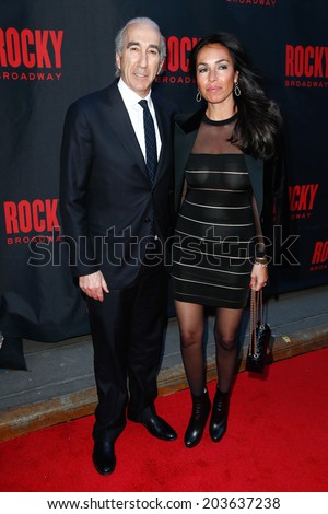 NEW YORK-MAR 13: Film producer Gary Barber (L) and wife Nadine Barber attend the \'Rocky\' Broadway opening night at the Winter Garden Theatre on March 13, 2014 in New York City.