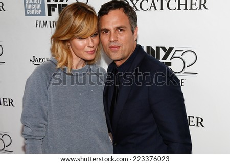 NEW YORK-OCT 10: Actor Mark Ruffalo (R) and Sunrise Coigney attend the \